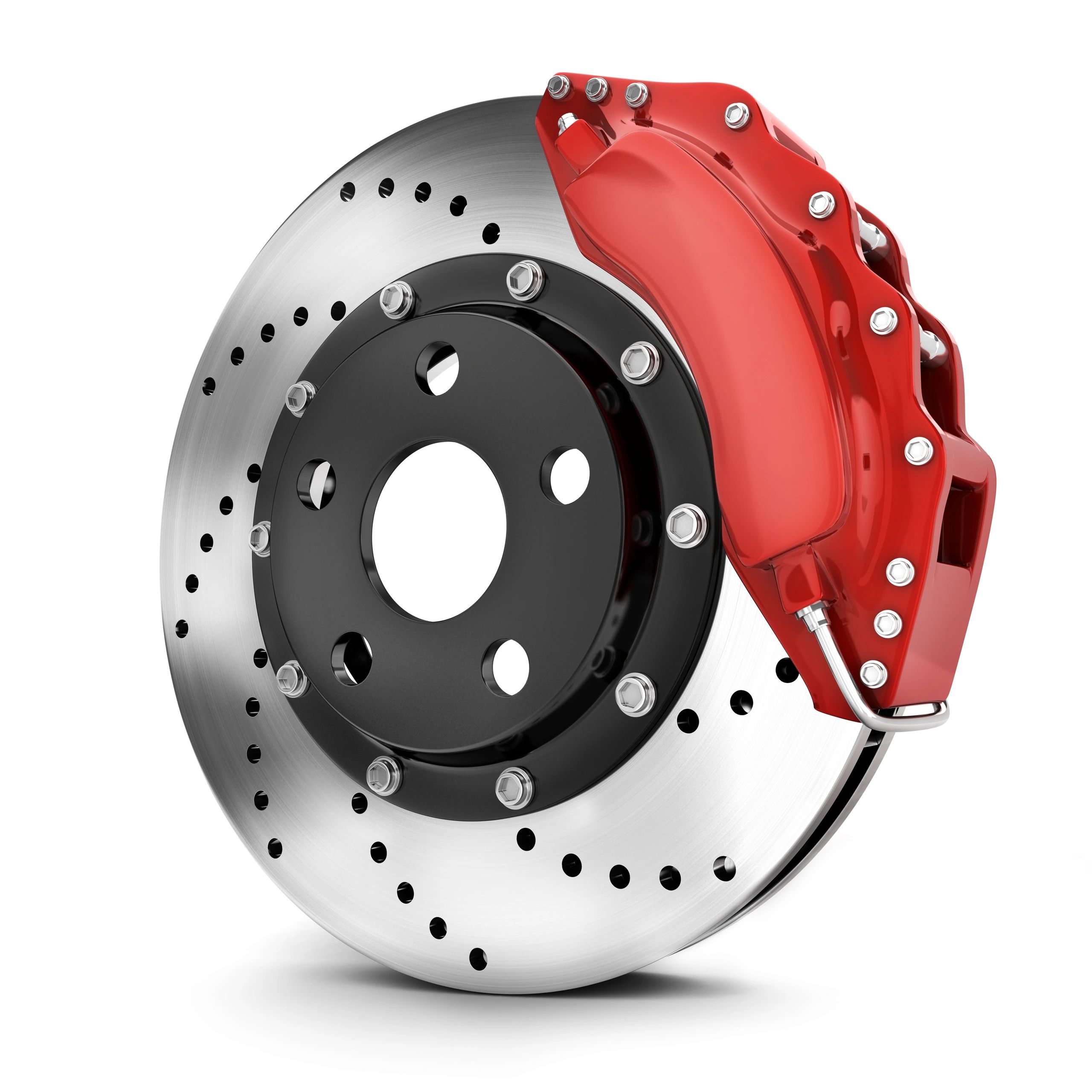 Brake rotor and red caliper